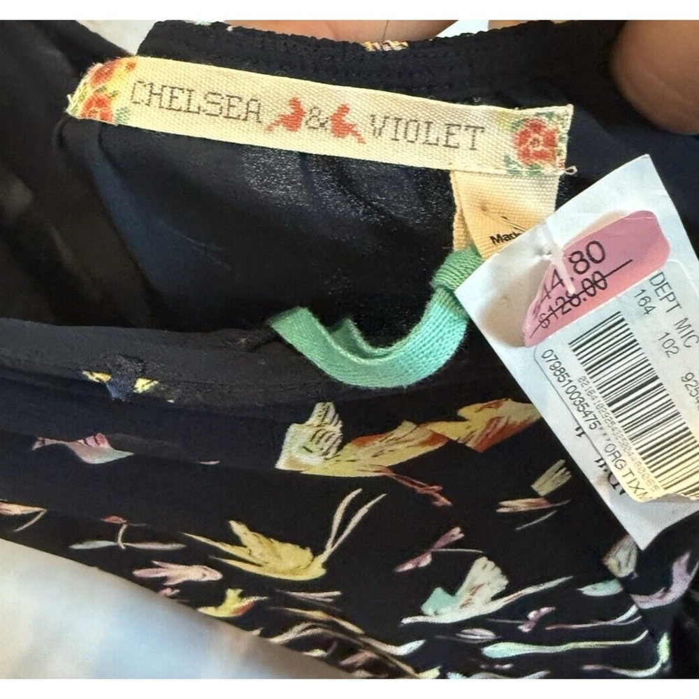 Chelsea & Violet Bird Print Halter Maxi Dress Size L Tiered Flowy Vacation NWT - Picture 13 of 14